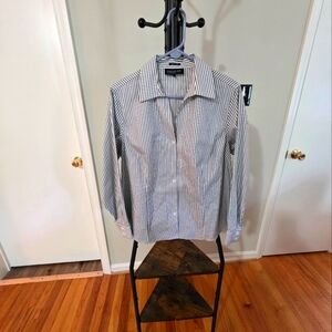 Woman's Pinstriped Black and White Blouse